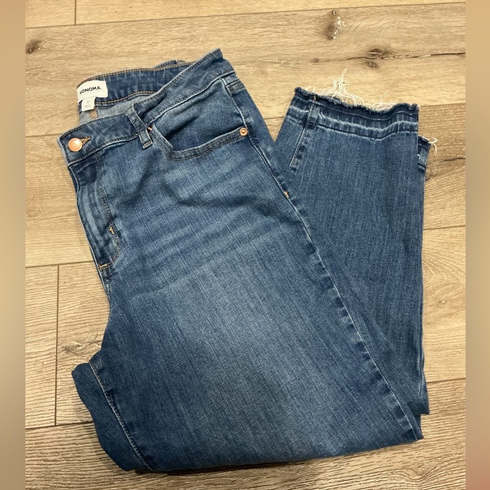 Sonoma Mid Rise Slim Ankle Blue Jeans